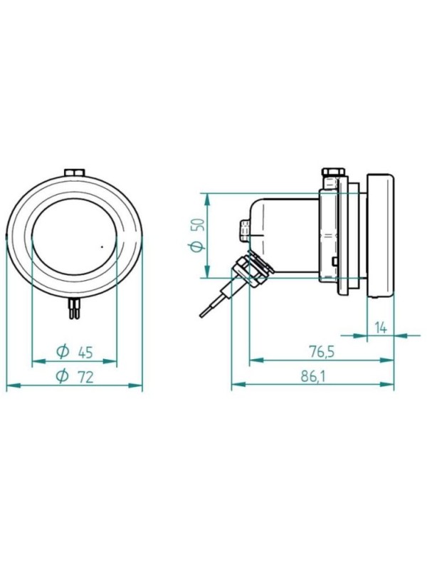 Прож. 4/4 Power LED 3.0, 11 Вт, 24 В DC, круг 72 мм, V4A, RGBW, 5 м кабель 2x0,75 мм2, BZ