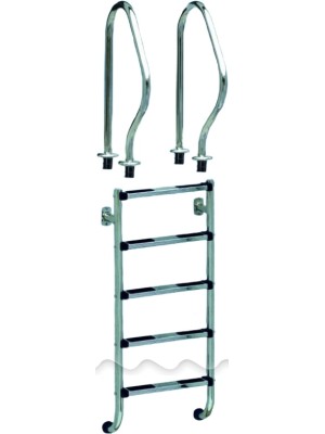 Лестница MU 5 ступеней LUXE AISI 304 узкий борт 42х1,2мм Лестница MU 5 ступеней LUXE AISI 304 узкий борт 42х1,2мм